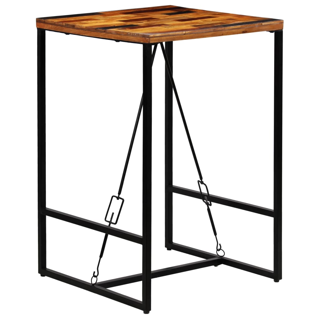 Bar table, 70 x 70 x 106 cm, solid recycled wood