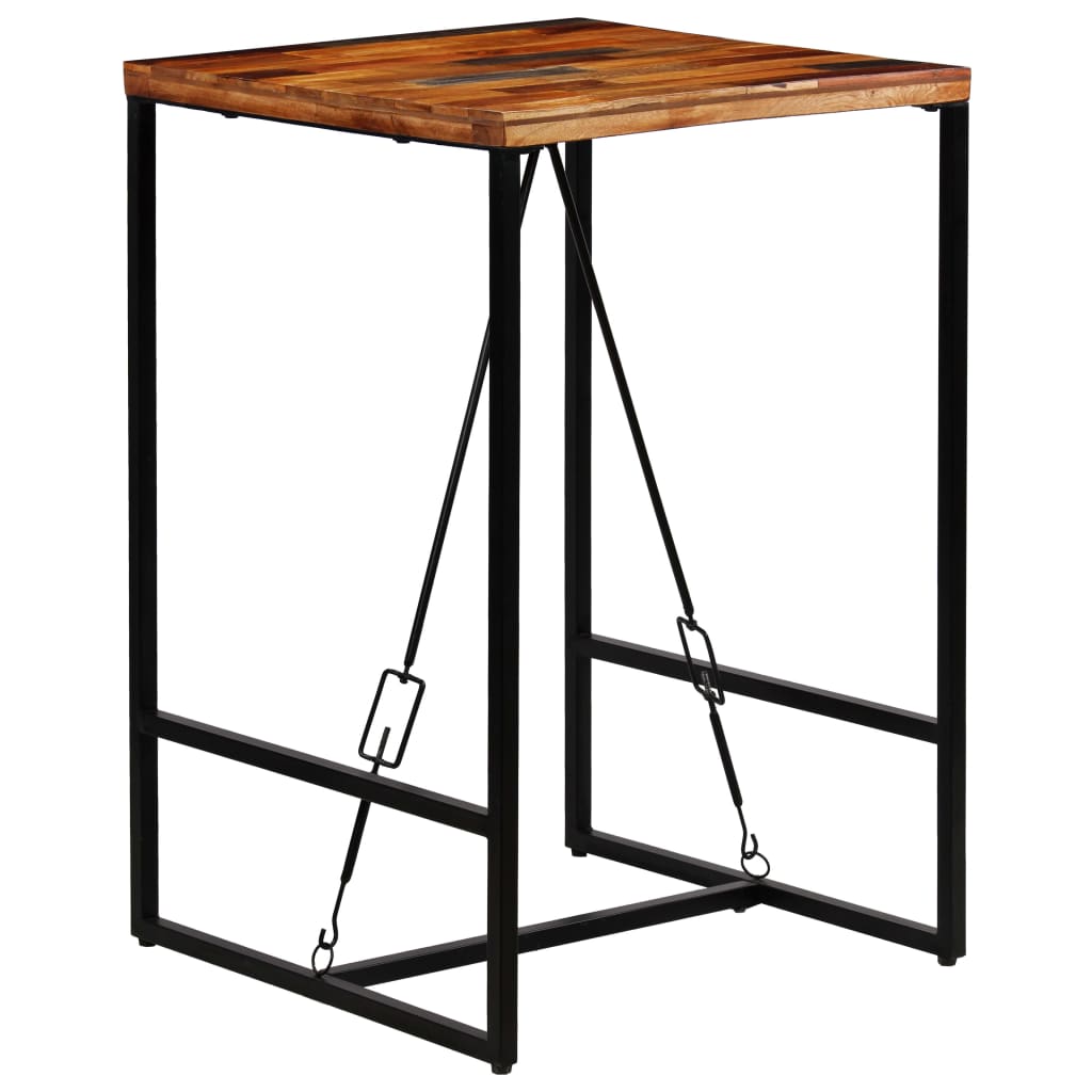 Bar table, 70 x 70 x 106 cm, solid recycled wood