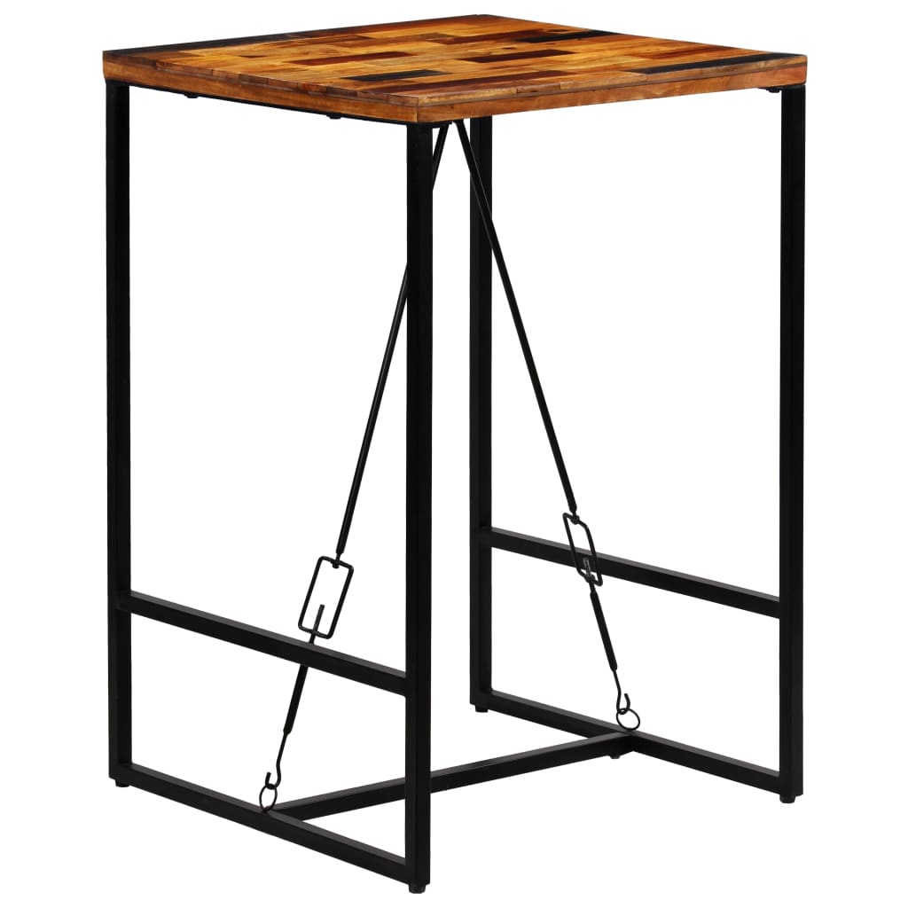 Bar table, 70 x 70 x 106 cm, solid recycled wood