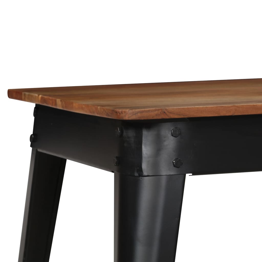 Kitchen table, solid acacia wood and steel, 120x60x76 cm