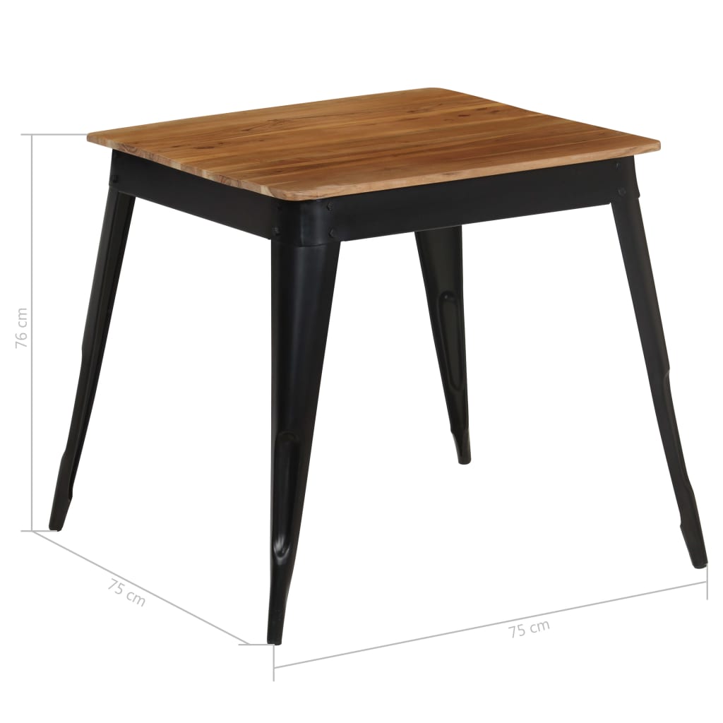 Kitchen table, solid acacia wood, 75 x 75 x 76 cm