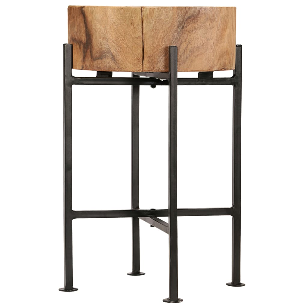 Set of 2 side tables, solid acacia wood