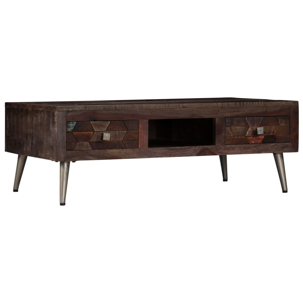 Coffee table, 100 x 60 x 35 cm, solid recycled wood