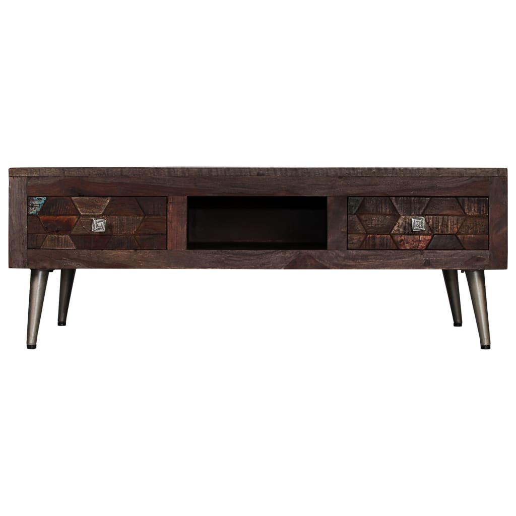 Coffee table, 100 x 60 x 35 cm, solid recycled wood