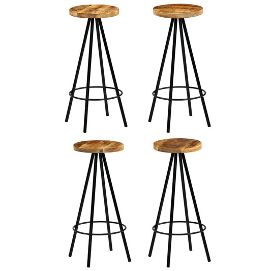 Bar stools, 4 pcs., solid mango wood