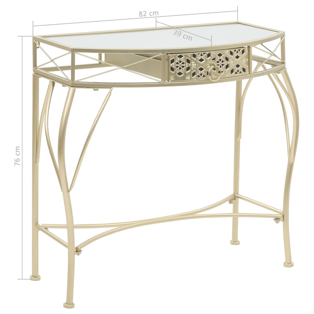 French style side table, gold, 82 x 39 x 76 cm, metal