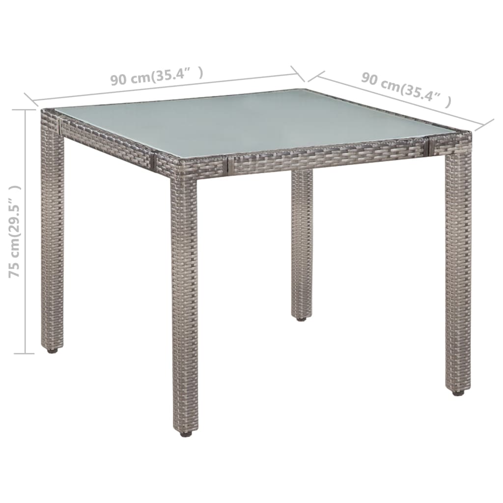 Set mobilier de exterior cu perne, 5 piese, gri, poliratan