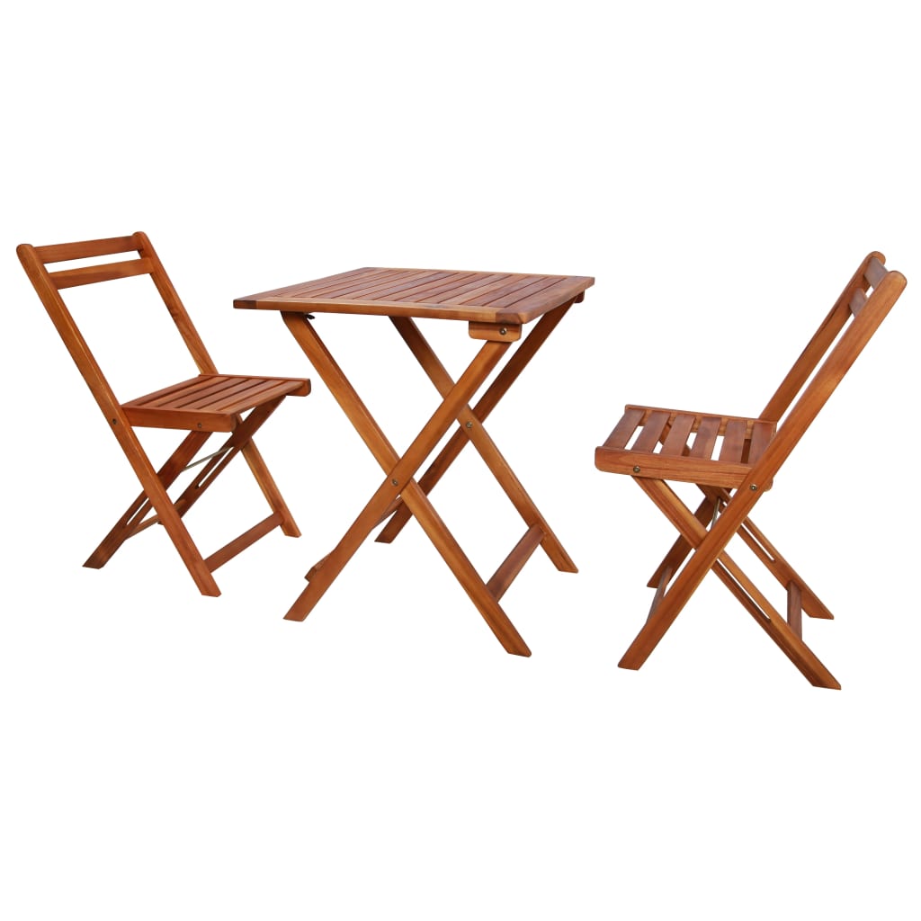 3-piece folding bistro furniture set, solid acacia wood