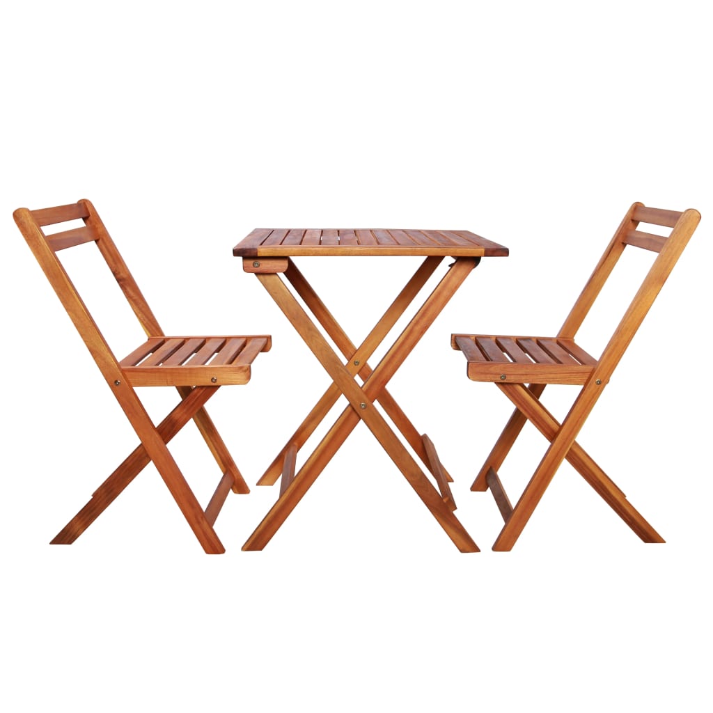 3-piece folding bistro furniture set, solid acacia wood