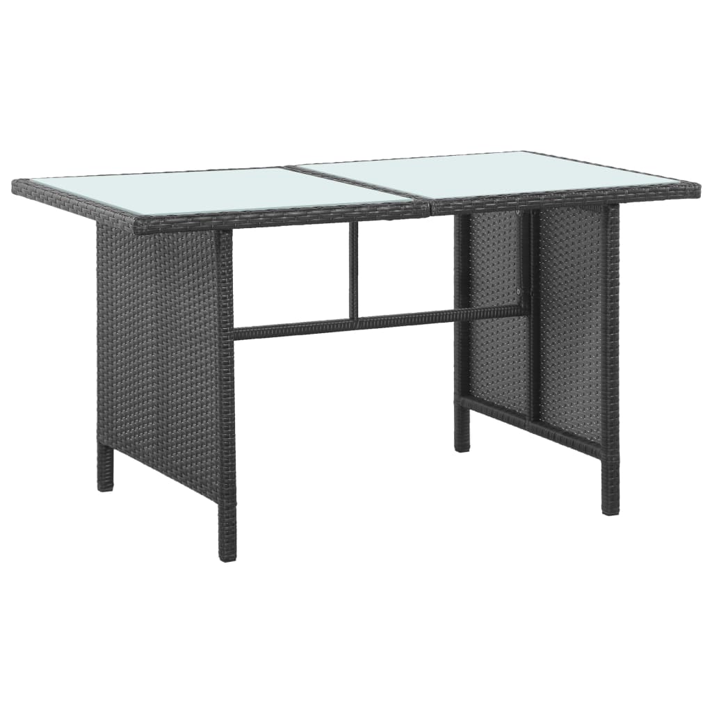 Set mobilier de grădină cu perne, 5 piese, negru, poliratan