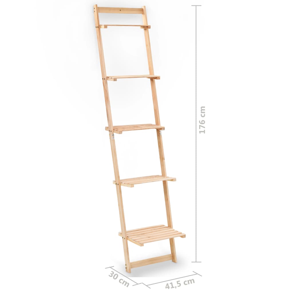 Ladder wall shelf, cedar wood, 41.5 x 30 x 176 cm