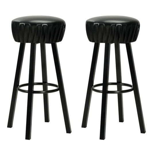 Bar stools, 2 pcs., black, eco-leather