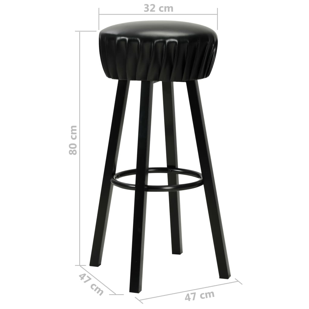 Bar stools, 2 pcs., black, eco-leather