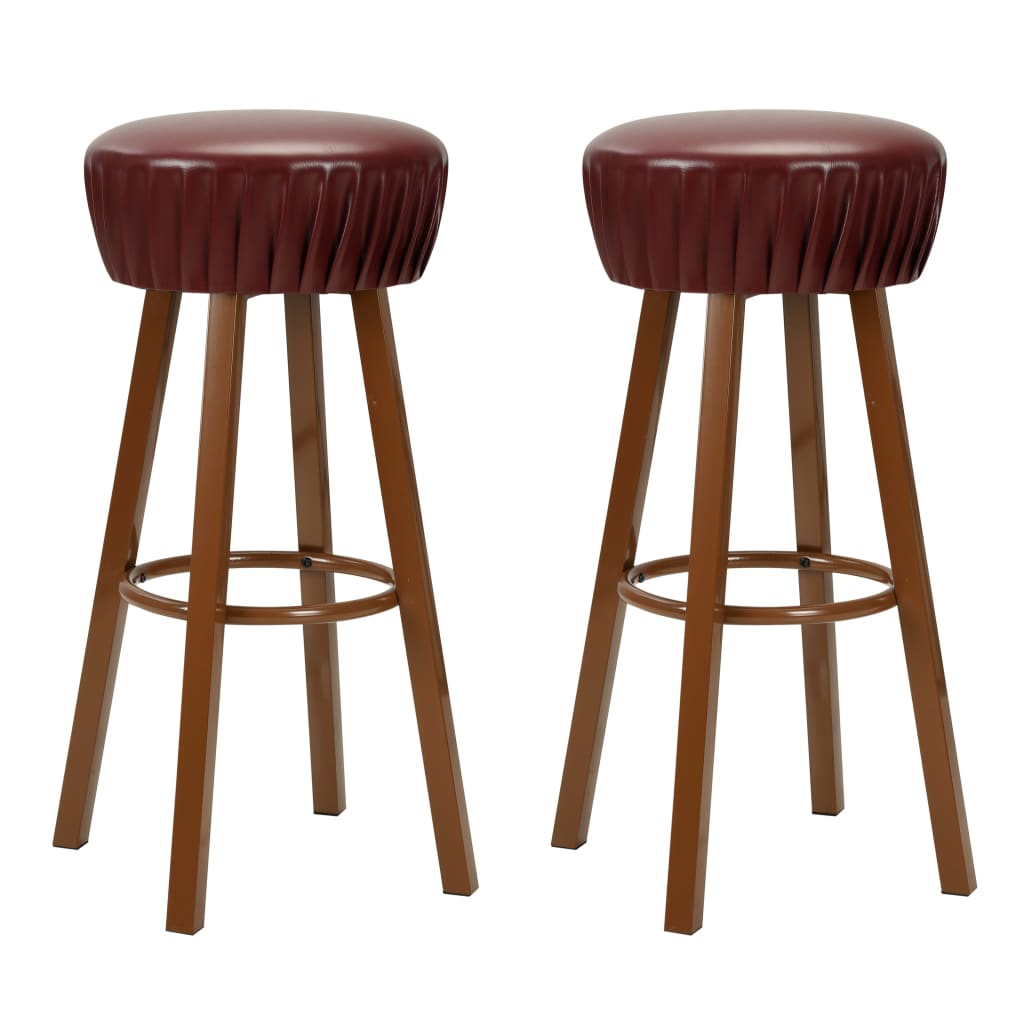 Bar stools, 2 pcs., brown, eco-leather