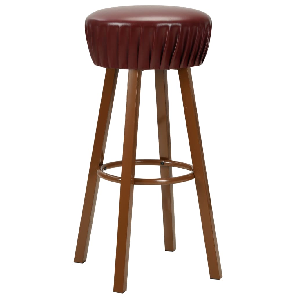 Bar stools, 2 pcs., brown, eco-leather