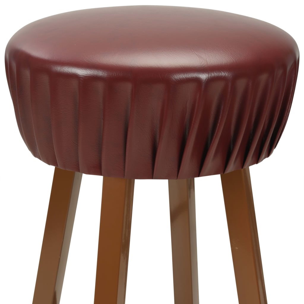 Bar stools, 2 pcs., brown, eco-leather