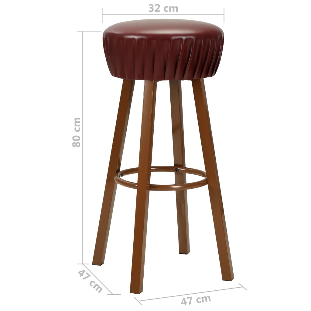 Bar stools, 2 pcs., brown, eco-leather