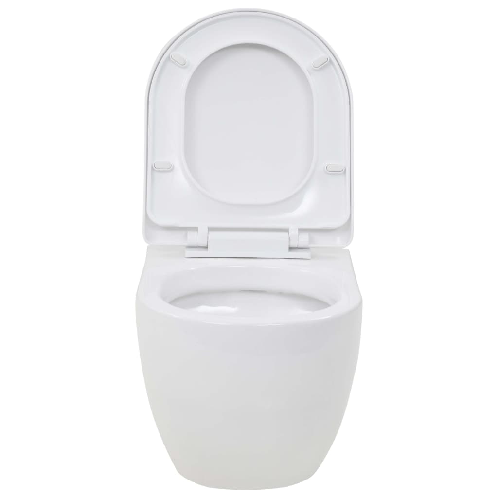 Wall-mounted toilet, ceramic, white