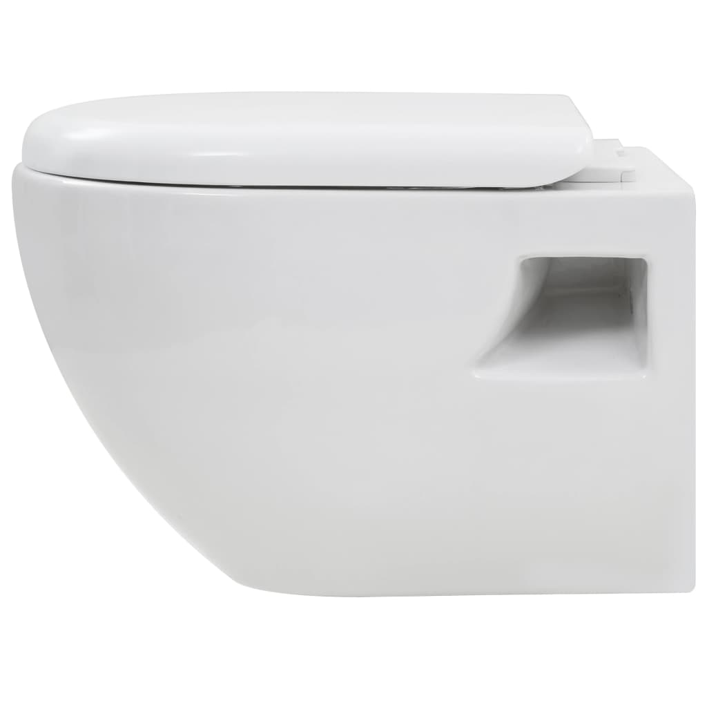 Wall-mounted toilet, ceramic, white