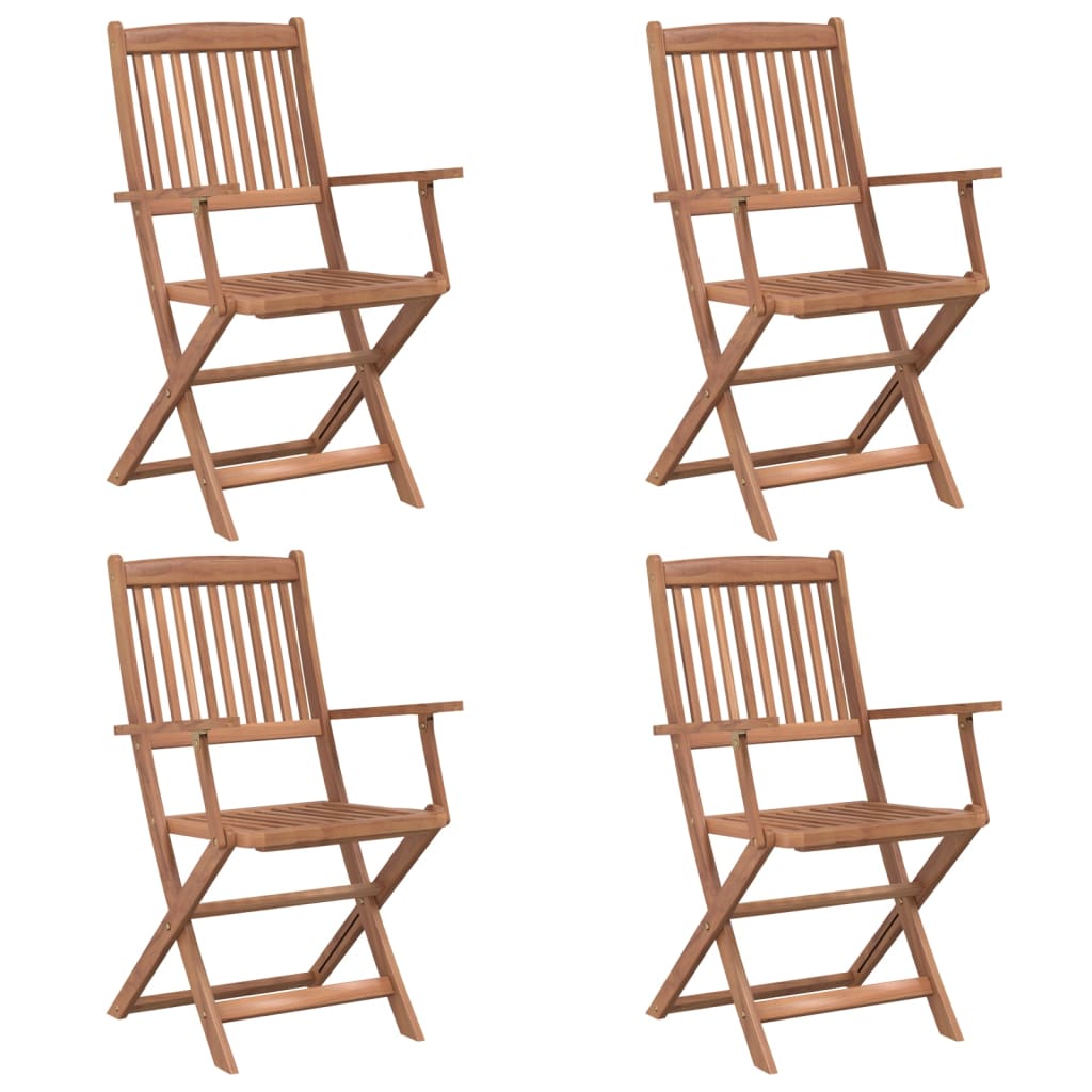 Set mobilier de exterior pliabil, 5 piese, lemn masiv de acacia