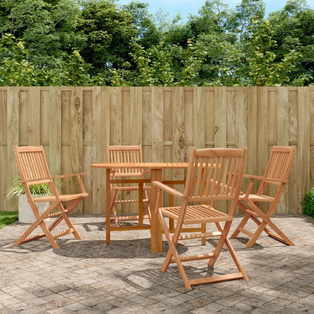 5-piece folding outdoor furniture set, solid acacia wood