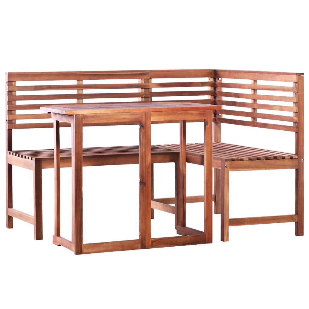 Bistro furniture set, 2 pieces, solid acacia wood