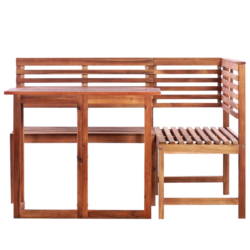 Bistro furniture set, 2 pieces, solid acacia wood