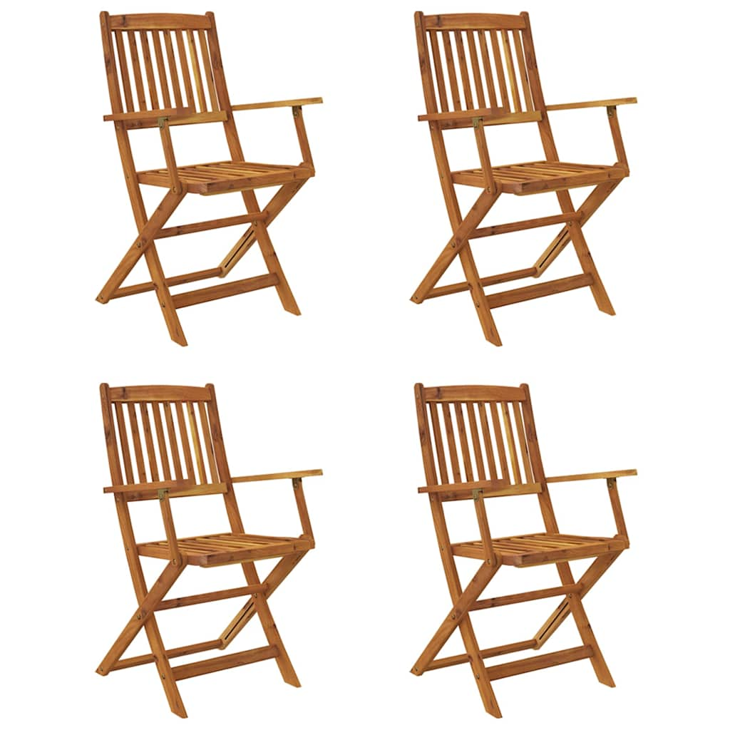 5-piece folding outdoor furniture set, solid acacia wood