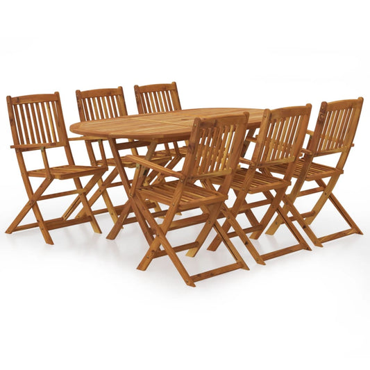 7-piece folding outdoor furniture set, solid acacia wood