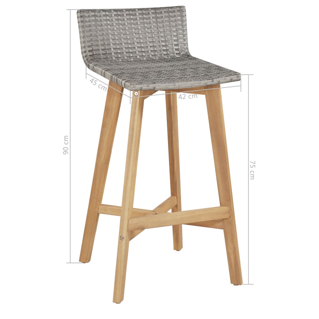 Set mobilier de exterior, 5 piese, lemn masiv de acacia