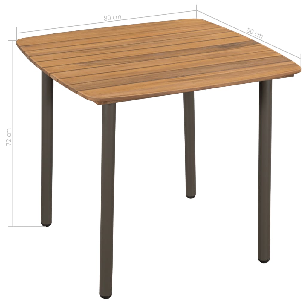 Set mobilier de exterior, 5 piese, lemn masiv de acacia și oțel