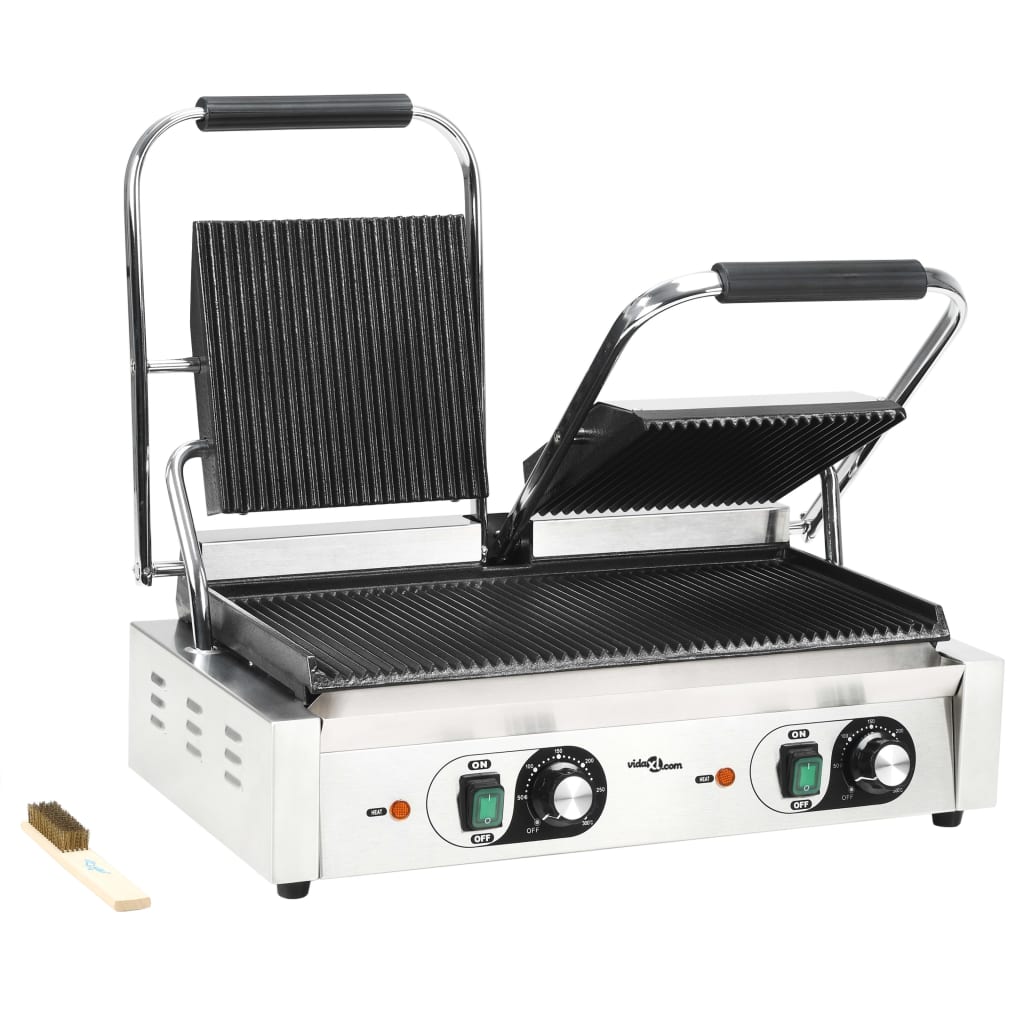 Double Panini Grill with Ribs, 57x30.5x20 cm, 3600 W