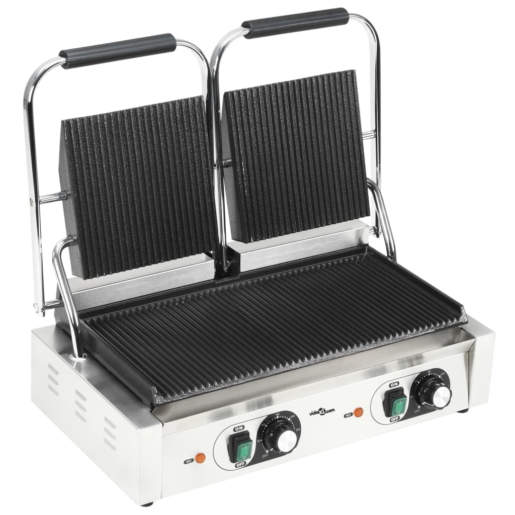 Double Panini Grill with Ribs, 57x30.5x20 cm, 3600 W