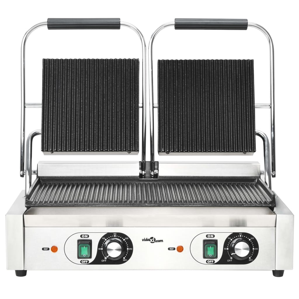 Double Panini Grill with Ribs, 57x30.5x20 cm, 3600 W