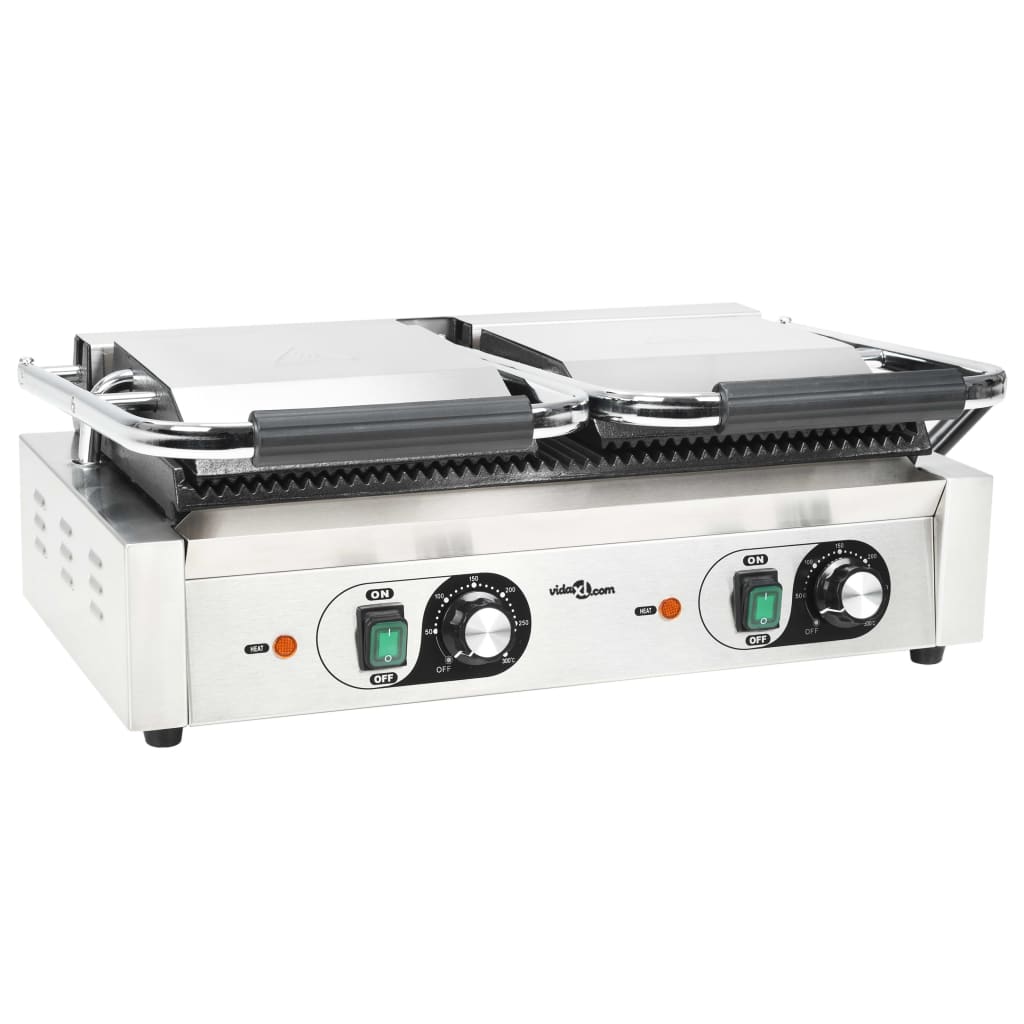 Double Panini Grill with Ribs, 57x30.5x20 cm, 3600 W