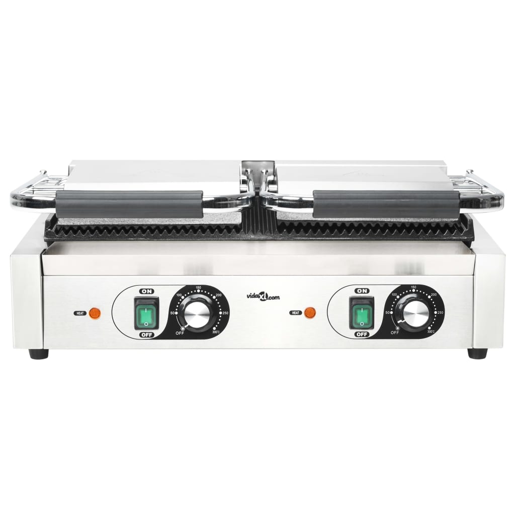 Double Panini Grill with Ribs, 57x30.5x20 cm, 3600 W