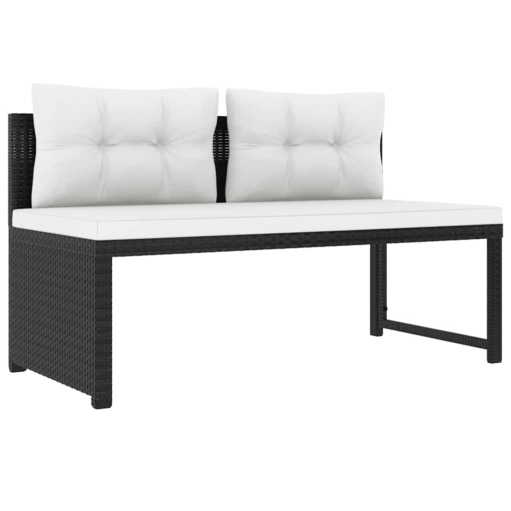 Set mobilier de grădină, 4 piese, negru, poliratan