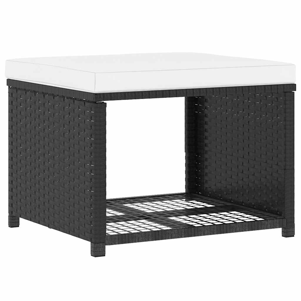 Set mobilier de grădină, 4 piese, negru, poliratan