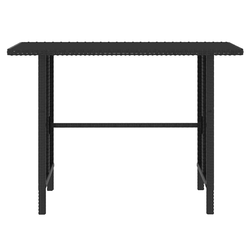 Set mobilier de grădină, 4 piese, negru, poliratan