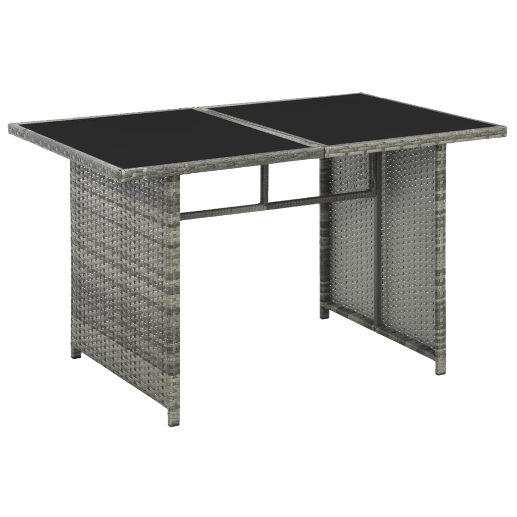 Set mobilier de grădină cu perne, 10 piese, gri, poliratan