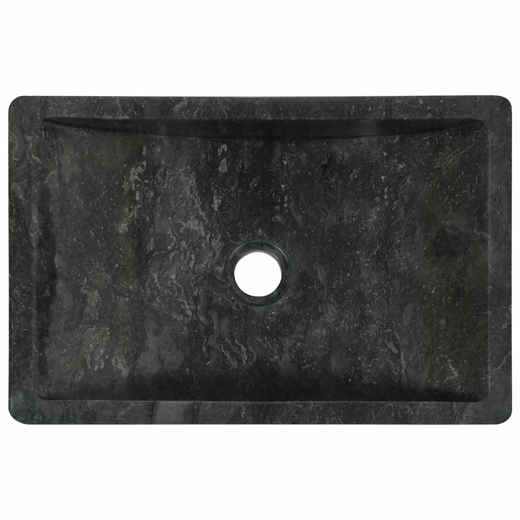 Sink, high-gloss black, 45x30x12 cm, marble