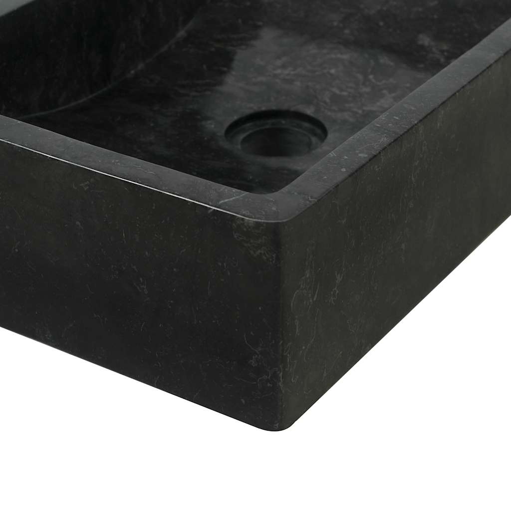 Sink, high-gloss black, 45x30x12 cm, marble