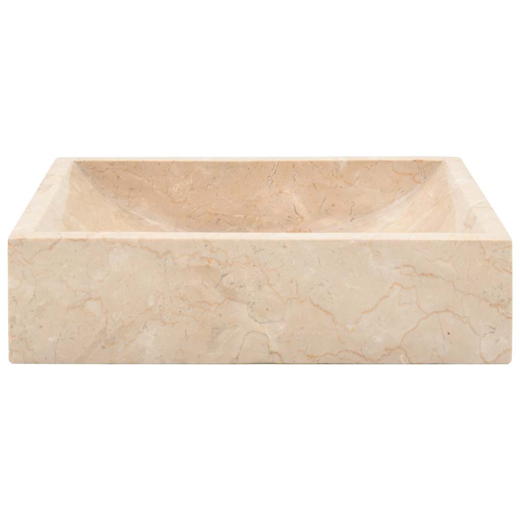 Sink, high-gloss cream, 45x30x12 cm, marble