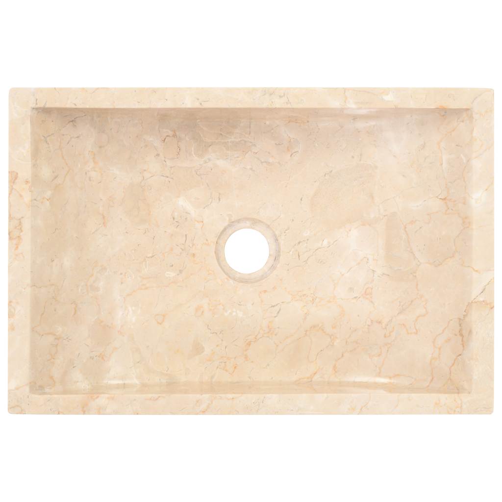 Sink, high-gloss cream, 45x30x12 cm, marble