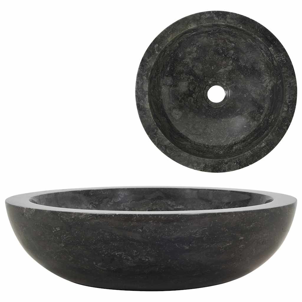 Sink, black, 40 x 12 cm, marble