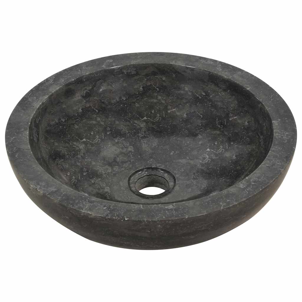 Sink, black, 40 x 12 cm, marble