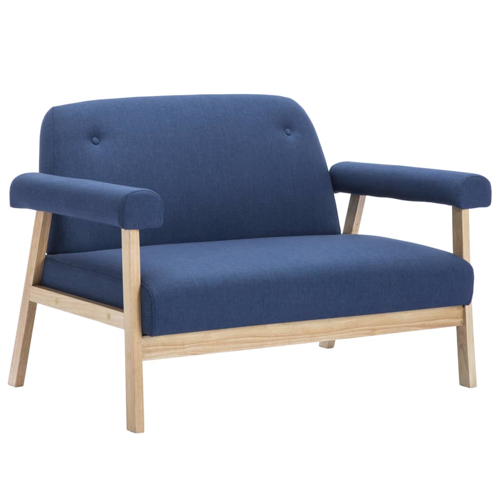 2-seater sofa, blue, fabric