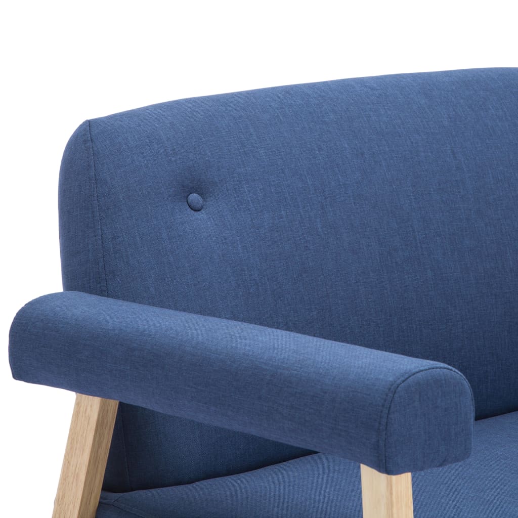 2-seater sofa, blue, fabric