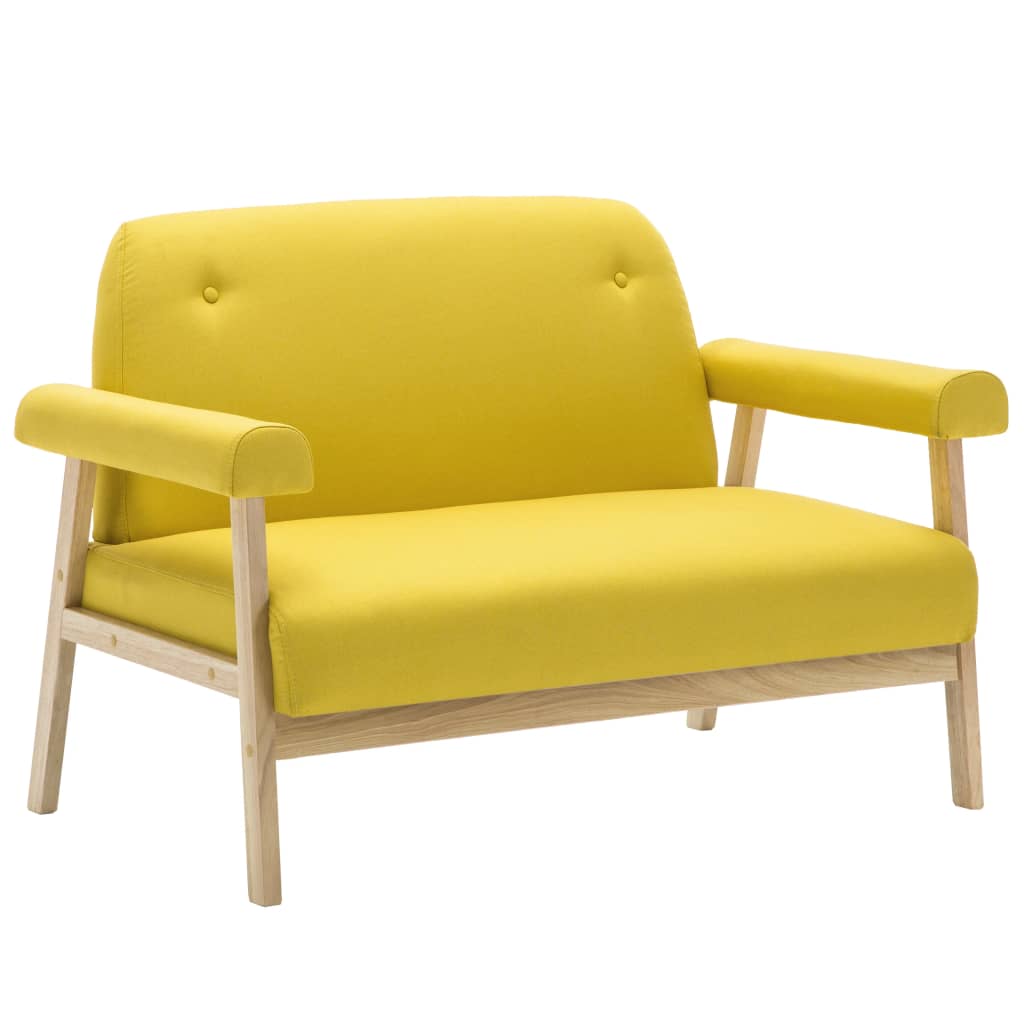 2-seater sofa, yellow, fabric