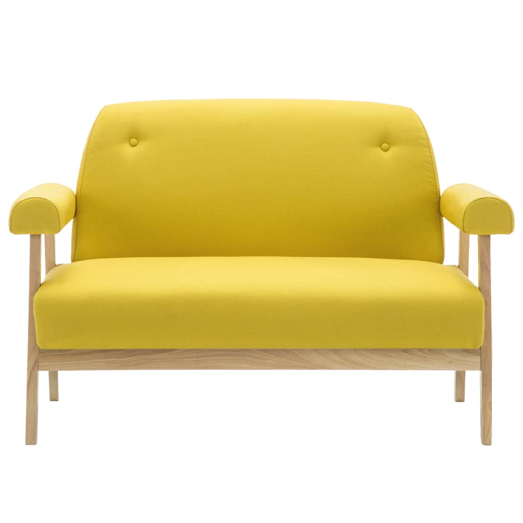 2-seater sofa, yellow, fabric